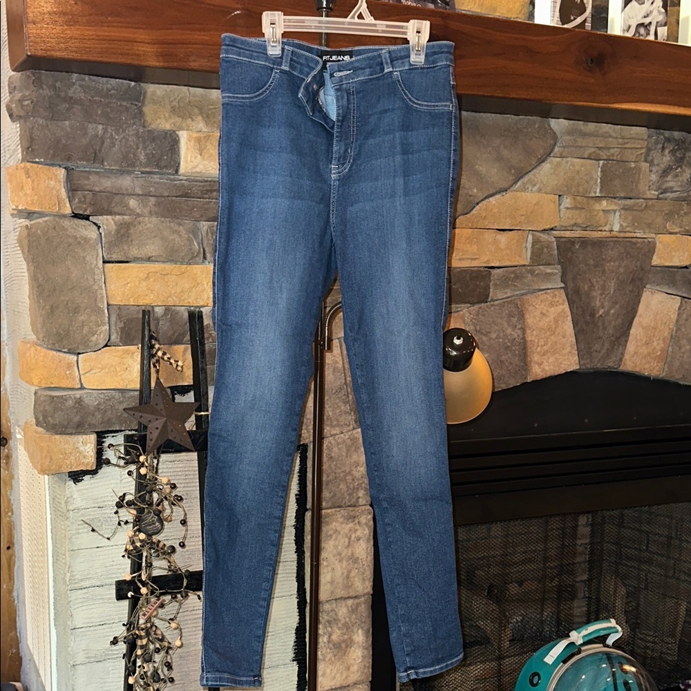 FITJEANS Women's Classic Blue Skinny Jeans size XL